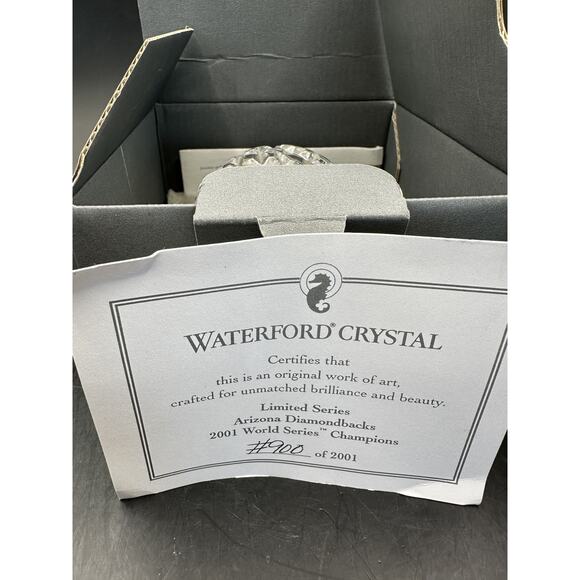 2001 Diamondbacks World Series Champions Waterford Crystal Baseball 900 of 2001 - Picture 3 of 11
